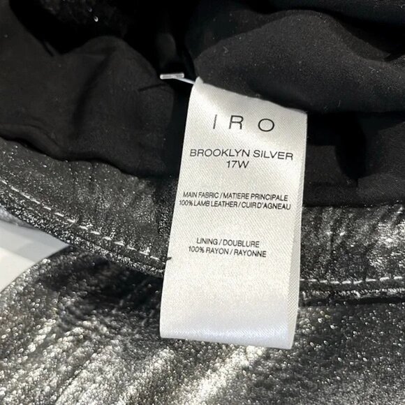IRO Brooklyn Silver Metallic Leather Moto Jacket - Picture 10 of 10